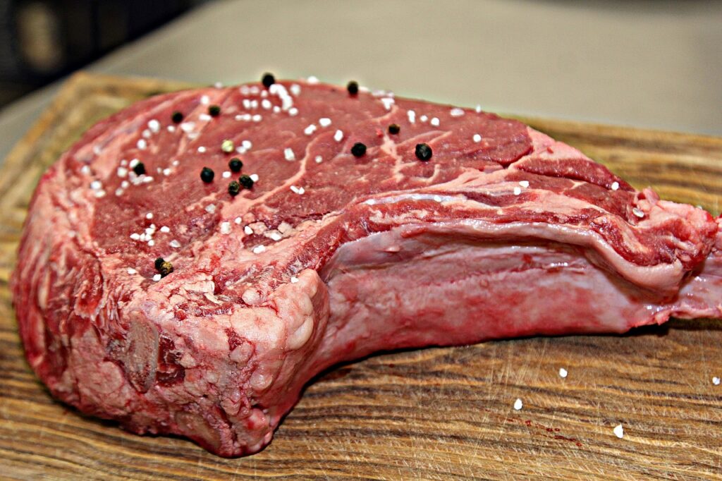 steak, beef, Salt, pepper